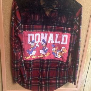 Plaid Shirt with Donald Duck Design